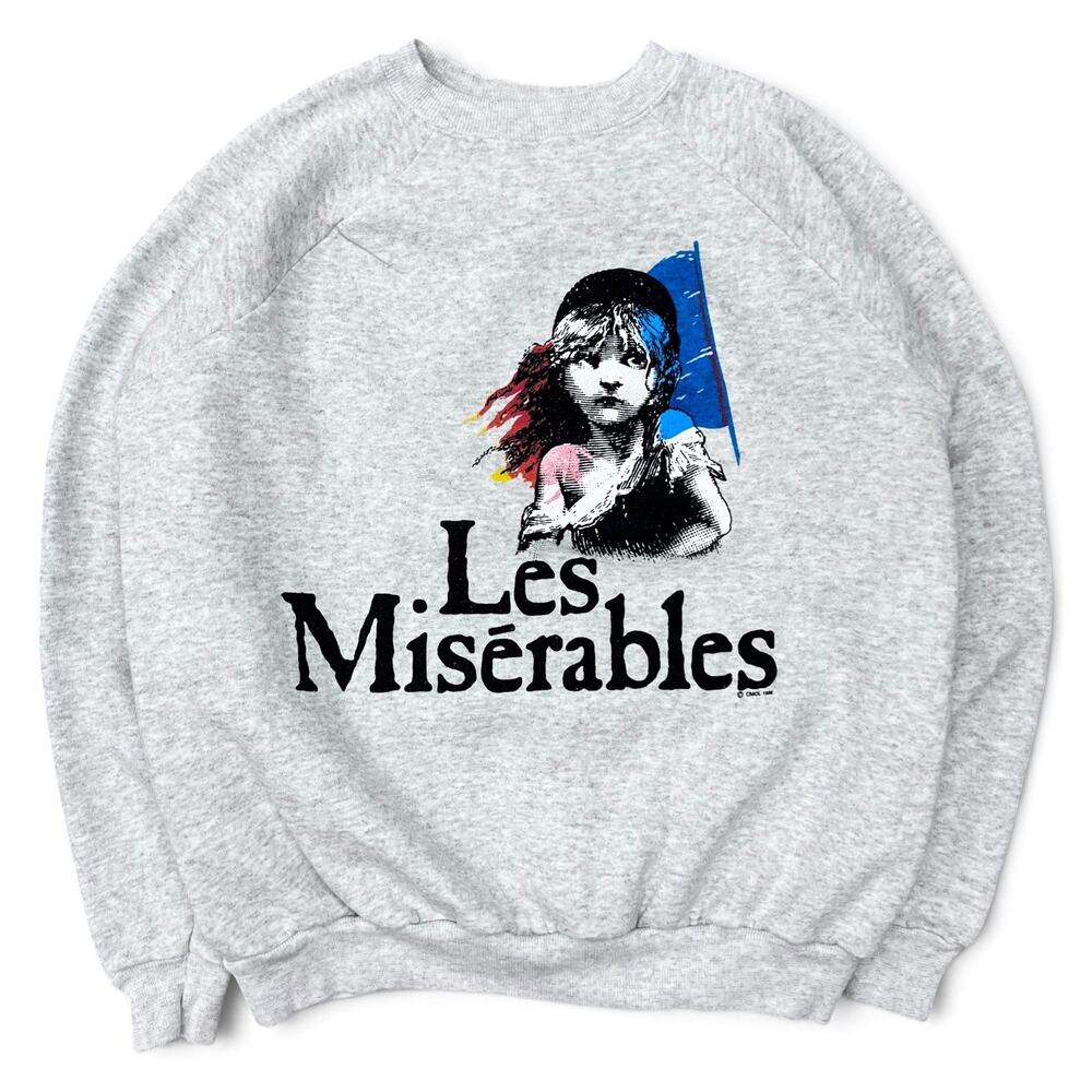 Vintage 1986 Les Miserables Sweatshirt Hanes Activewear Musical Theater Med 80s